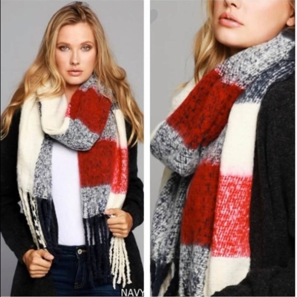 Super Soft Plaid Blanket Scarf